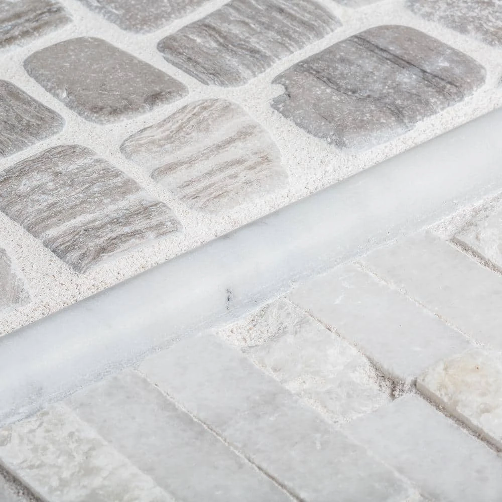 Bailey Grey Pebble 12 in. x 12 in. Honed Grey Limestone Wall and Floor Mosaic Tile (1 sq. ft./Each) by Jeffrey Court - Image 5