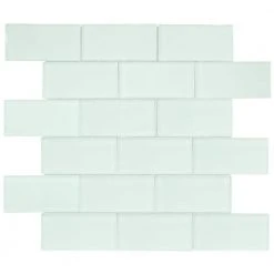 Siberian Gloss Green 11.625 in. x 11.625 in. Interlocking Gloss Glass Mosaic Tile (9.38 sq. ft./Case) by Jeffrey Court