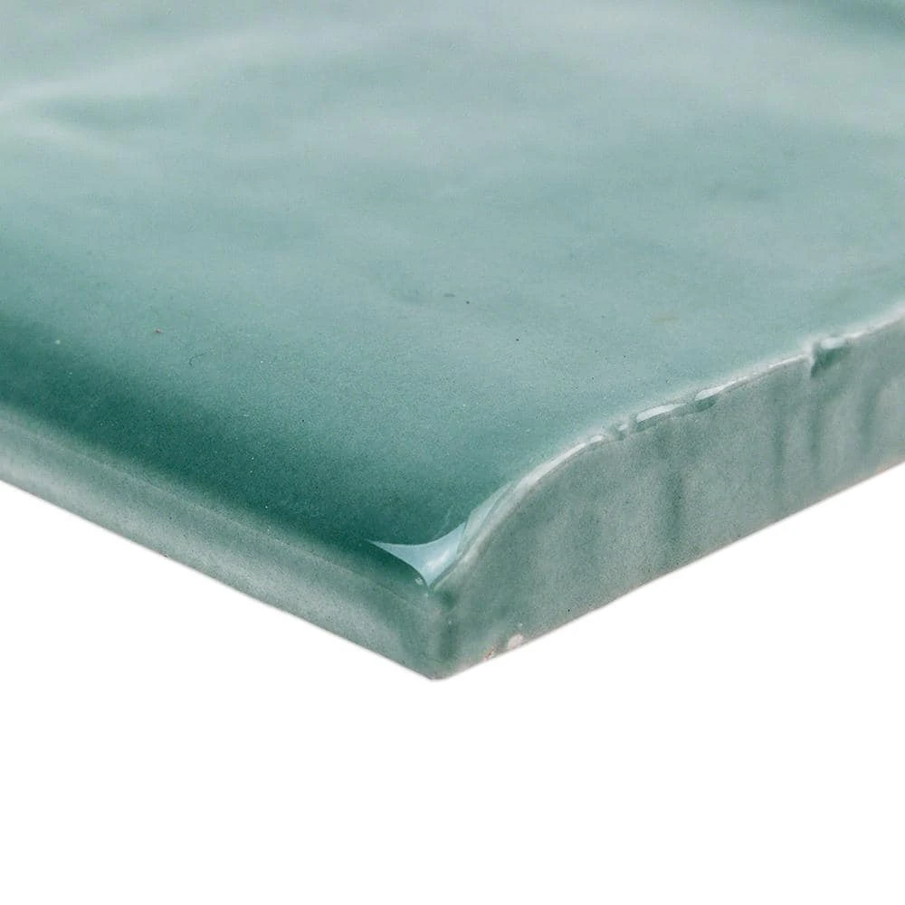 Catalina Green Lake 3 in. x 6 in. Polished Ceramic Wall Bullnose Tile by Ivy Hill Tile - Image 3