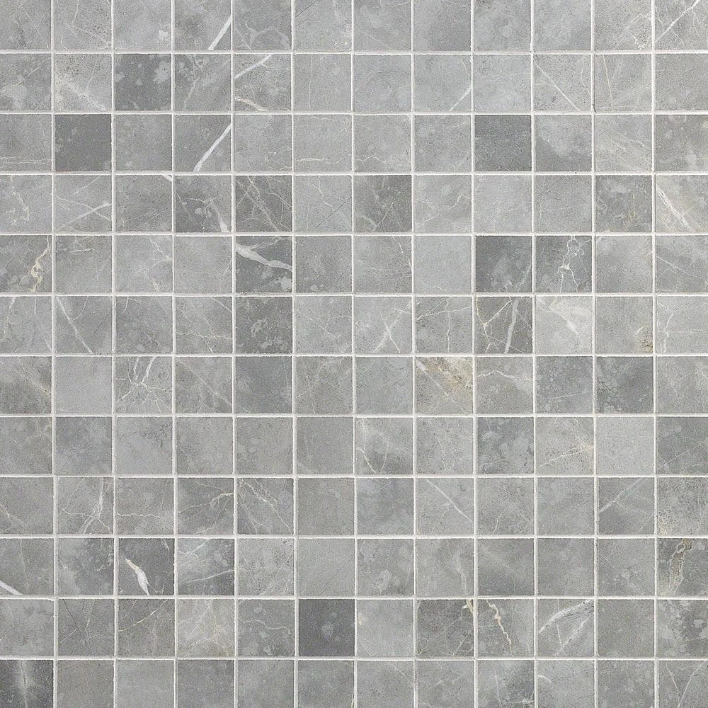Marmo Grigio 12 in. x 12 in. Matte Marble Look Porcelain Mosaic Tile (1 Sq. Ft./Each) by Ivy Hill Tile