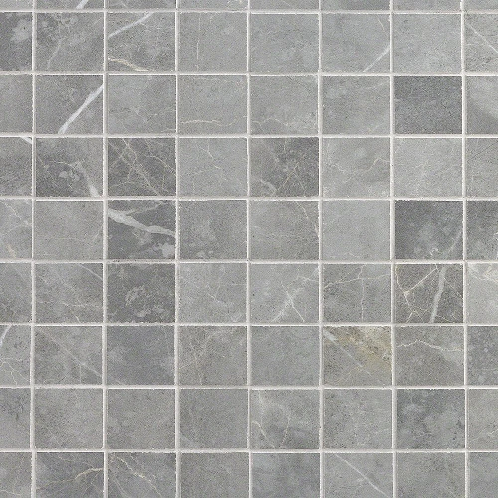 Marmo Grigio 12 in. x 12 in. Matte Marble Look Porcelain Mosaic Tile (1 Sq. Ft./Each) by Ivy Hill Tile - Image 3