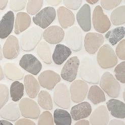 Countryside Sliced Round 11.81 in. x 11.81 in. Light Blend Floor and Wall Mosaic (0.97 sq. ft. / sheet) by Ivy Hill Tile