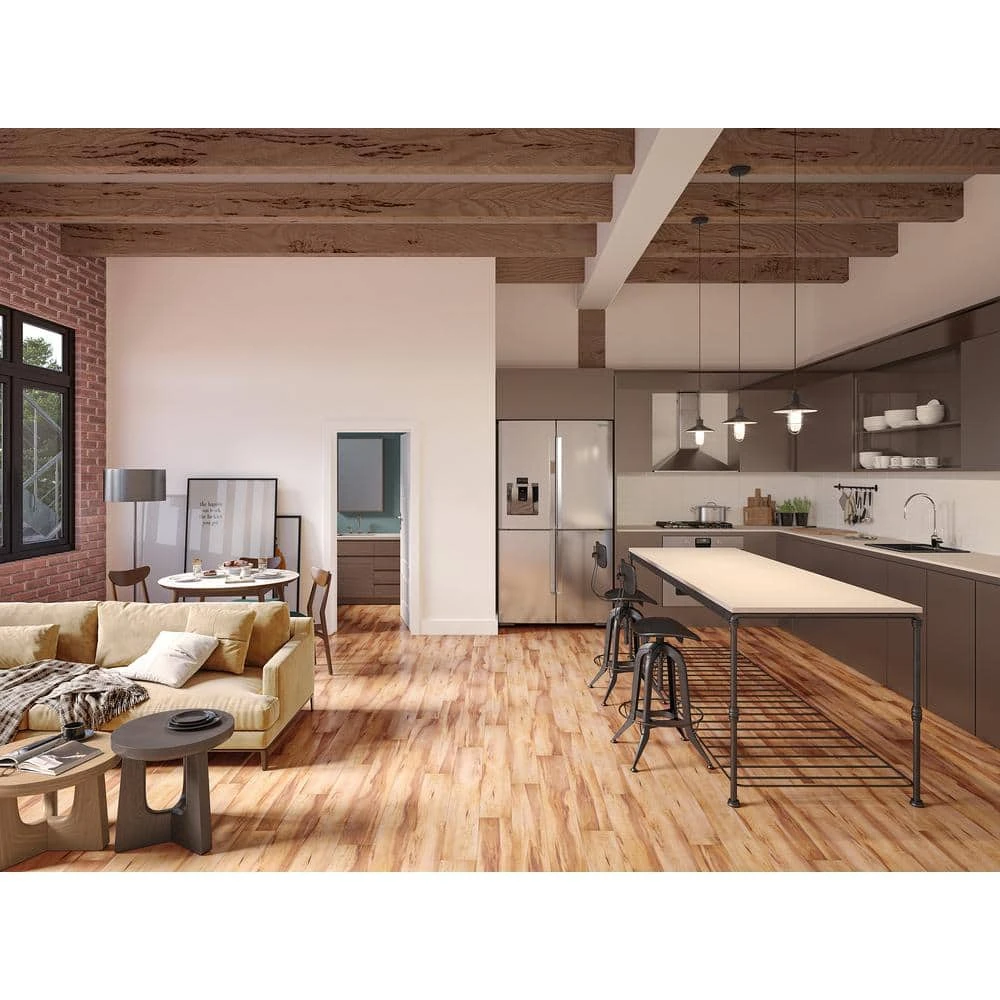 Maple Monticello 6 in. x 48 in. Waterproof Rigid Core Click-Lock Luxury Vinyl Plank Flooring (27.39 sq. ft. / case) by Ivy Hill Tile - Image 6