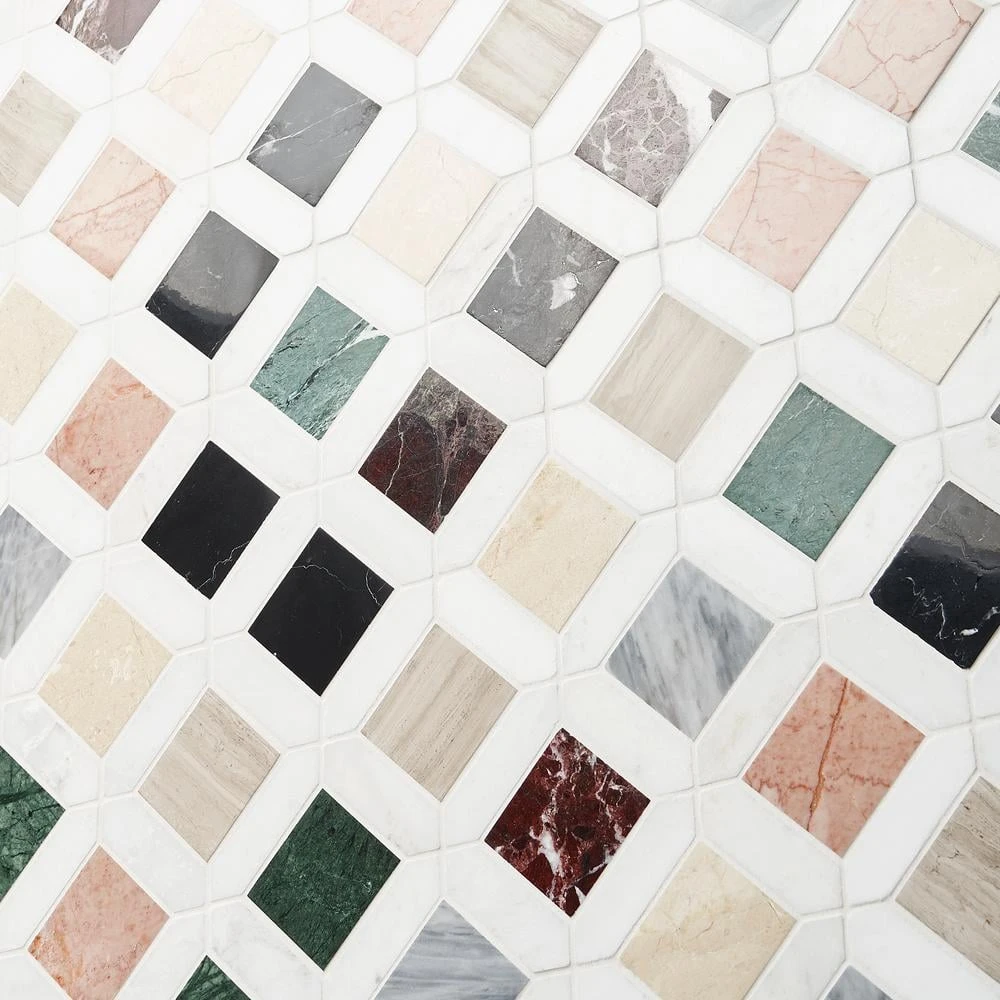 Lula Multicolor 11.92 in. x 11.92 in. Polished Marble Floor and Wall Tile (0.98 sq. ft./Each) by Ivy Hill Tile - Image 7