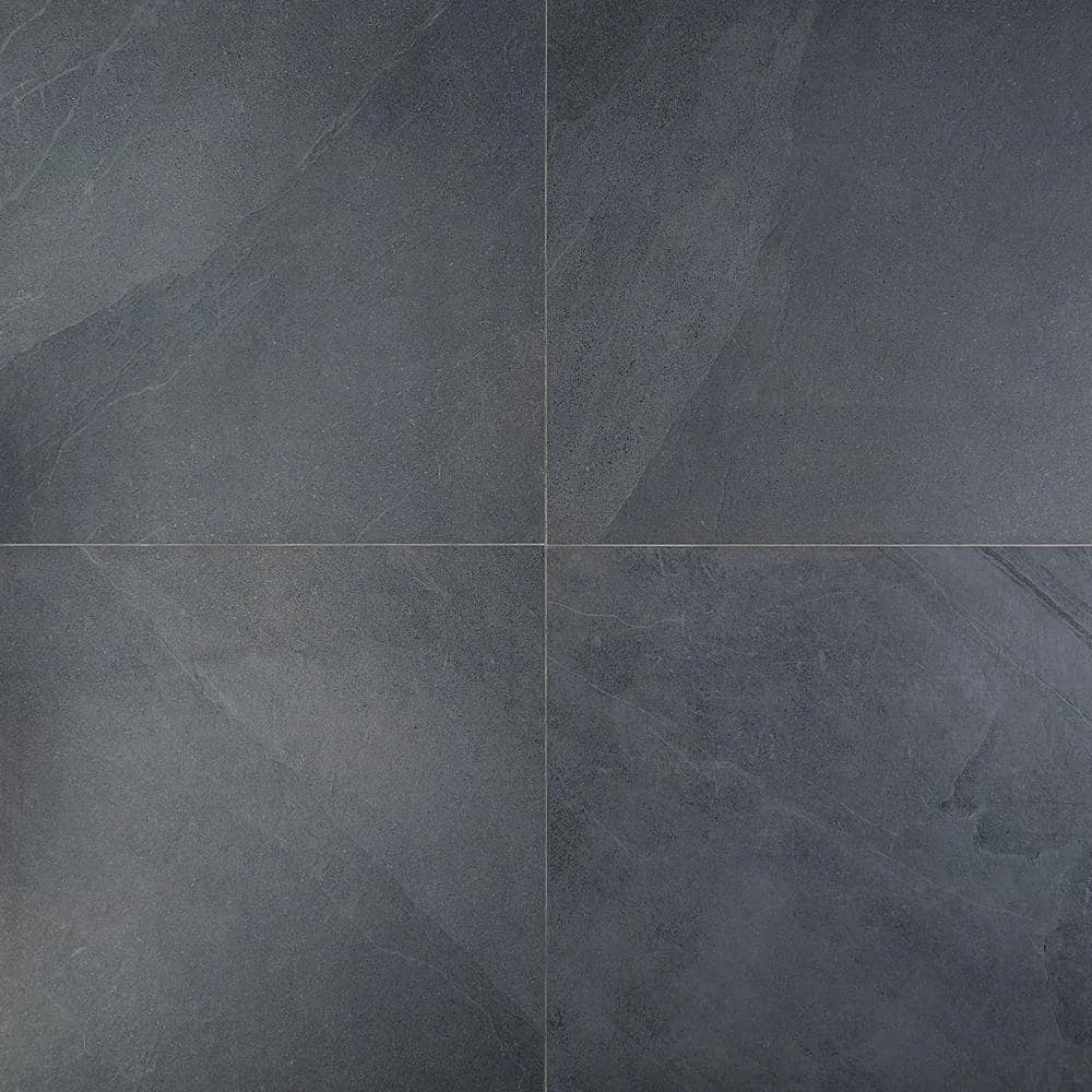 Copley Nero 24 in. x 24 in. x 10mm Matte Stone Look Porcelain Floor and Wall Tile (4-piece / 15.49 sq. ft. / box) by Ivy Hill Tile