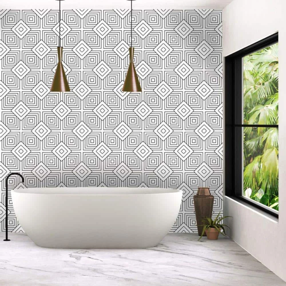 Script Line Positive 7.87 in. x 7.87 in. Matte Porcelain Floor and Wall Tile (10.32 sq. ft./Case) by Ivy Hill Tile - Image 2