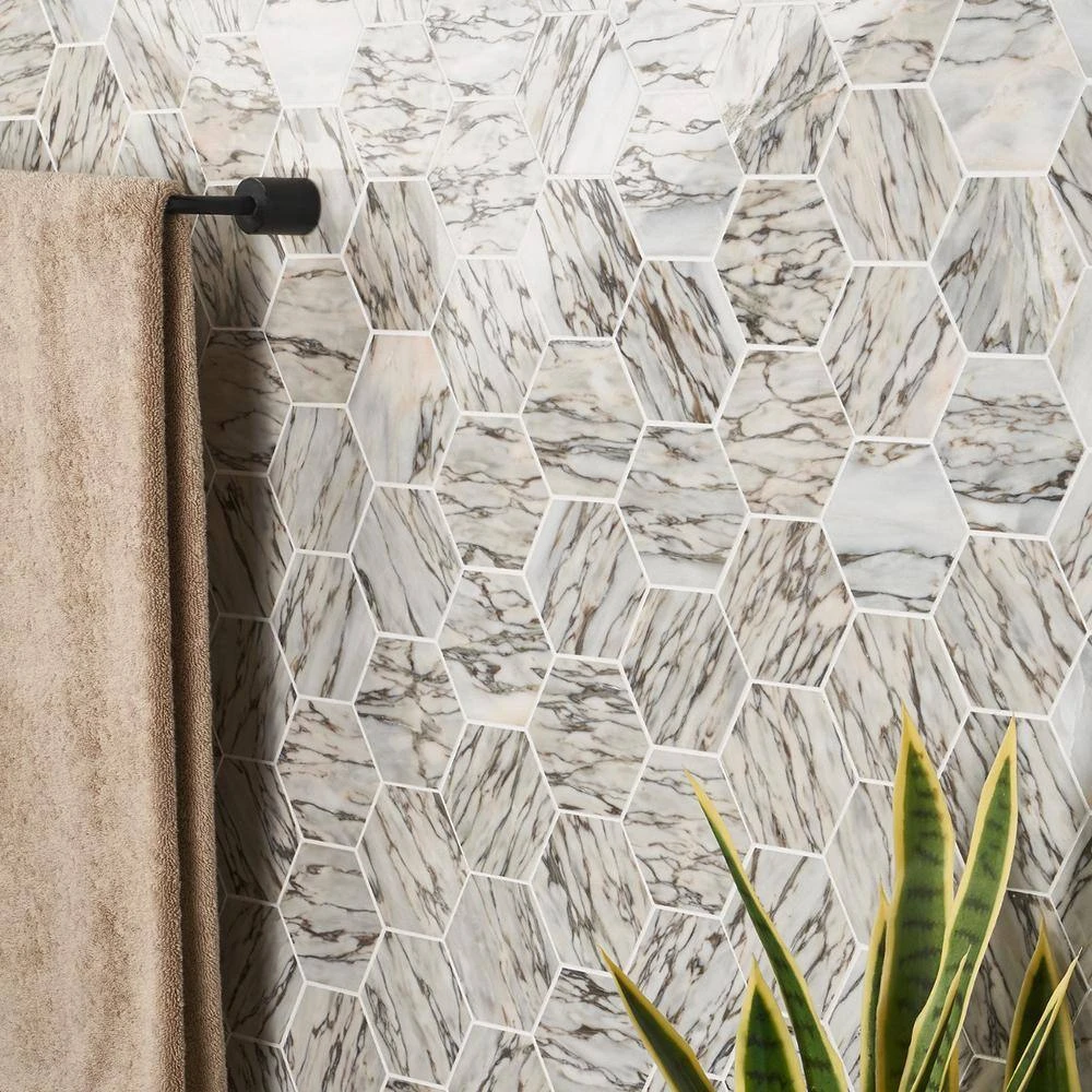 Alia Salazar 11.5 in. x 13.97 in. Polished Marble Mosaic Tile (0.87 sq. ft./Each) by Ivy Hill Tile - Image 5