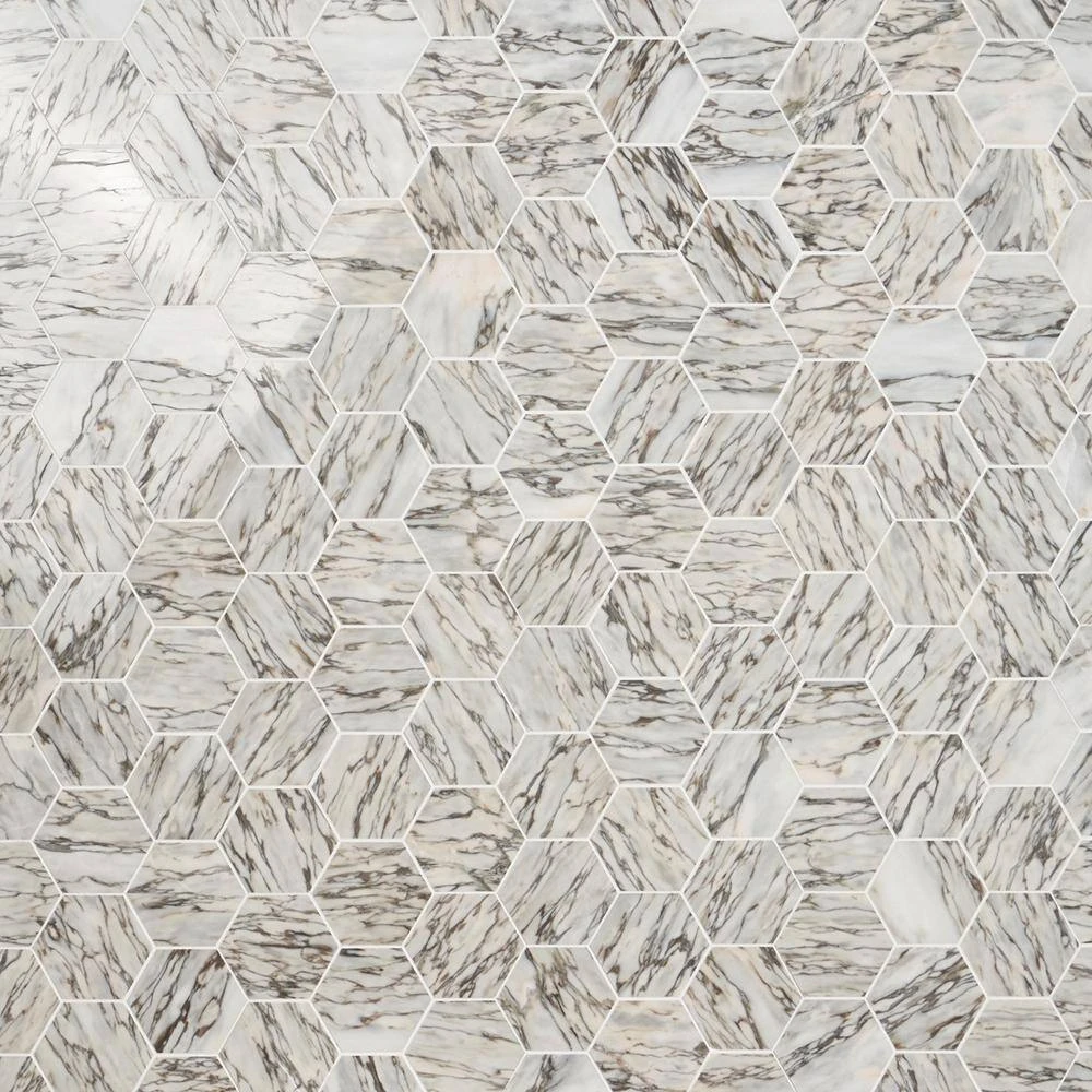 Alia Salazar 11.5 in. x 13.97 in. Polished Marble Mosaic Tile (0.87 sq. ft./Each) by Ivy Hill Tile - Image 4