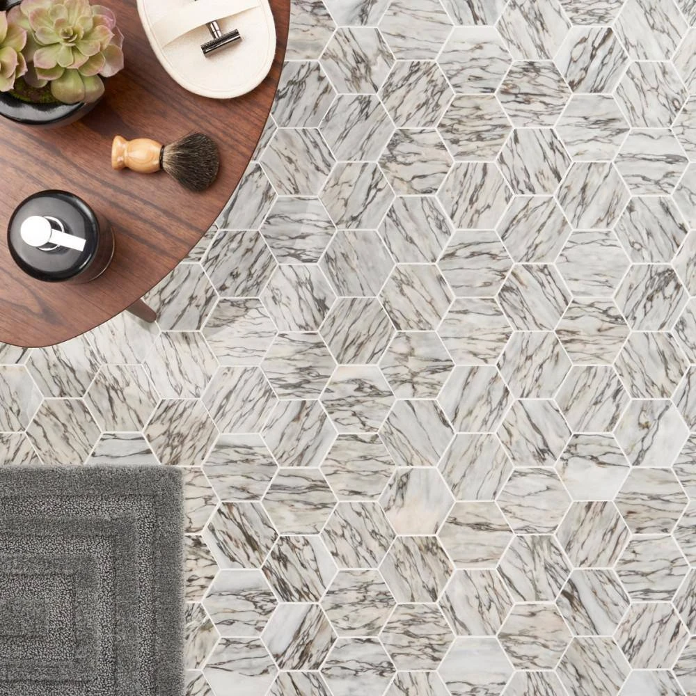 Alia Salazar 11.5 in. x 13.97 in. Polished Marble Mosaic Tile (0.87 sq. ft./Each) by Ivy Hill Tile - Image 2