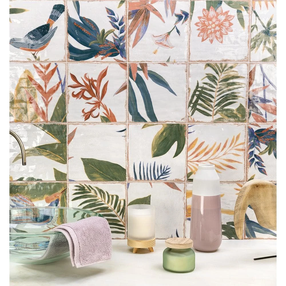 Angela Harris Sonata Decor 8 in. x 8 in. x 9mm Polished Ceramic Wall Tile (25 pieces / 10.76 sq. ft. / box) by Ivy Hill Tile - Image 2