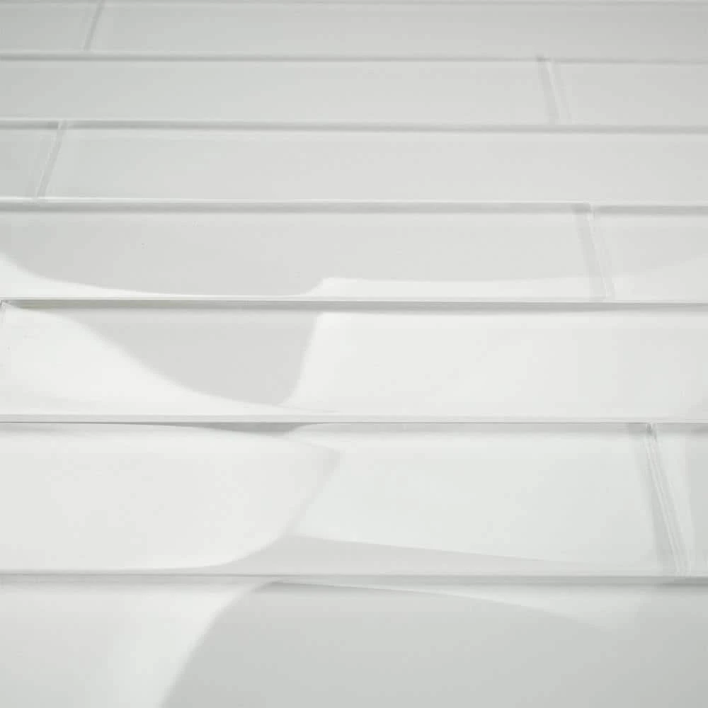 Contempo Vista Bright White 2 in. x 16 in. Polished Subway Glass Wall Tile by Ivy Hill Tile - Image 9