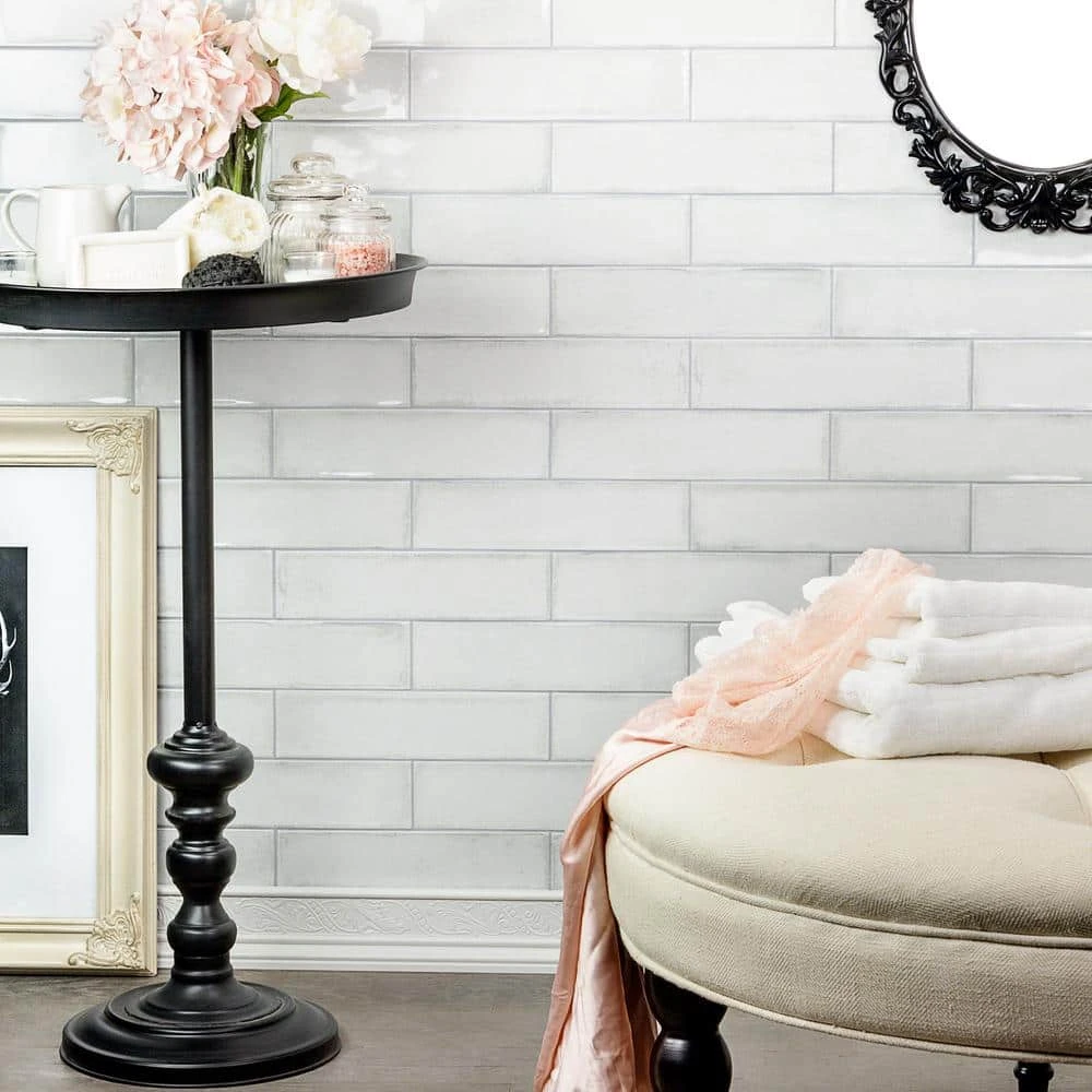 Moze White 3 in. x 12 in. 9 mm Ceramic Wall Tile (22-Piece) (5.38 sq. ft./ Box) by Ivy Hill Tile - Image 2