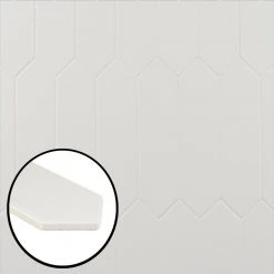 Saloni White 2.95 in. x 11.81 in. Polished Picket Ceramic Wall Tile (5.91 sq. ft./Case) by Ivy Hill Tile