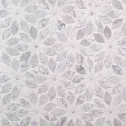 Thistle White 12.4 in. x 14.13 in. Polished Marble Mosaic Tile (1.21 sq. ft./Sheet) by Ivy Hill Tile
