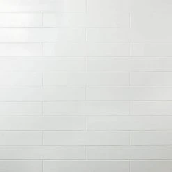 Zekke White 4 in. x 24 in. x 10 mm Polished Porcelain Subway Wall Tile (15-Pieces/9.68 sq. ft./Box) by Ivy Hill Tile