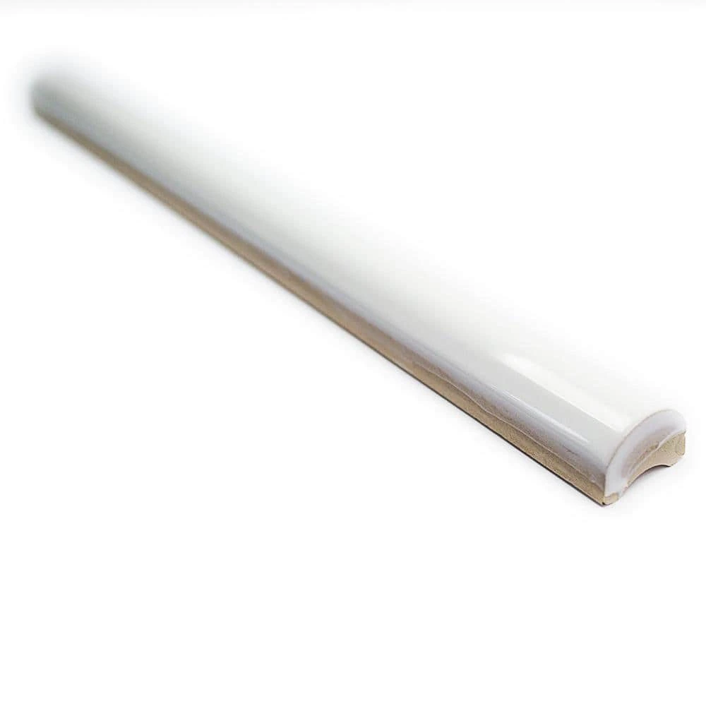 Catalina White 0.75 in. x 12 in. Polished Ceramic Wall Pencil Liner Tile by Ivy Hill Tile