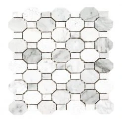 Crisp Illusion White 10.375 in. x 11.125 in. Hexagon Marble Wall and Floor Mosaic Tile (8.01 sq. ft./Case) by Jeffrey Court
