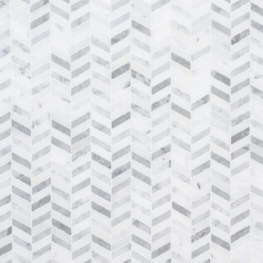Lakeview White 12.125 in. x 12 in. Chevron Polished Marble Wall and Floor Mosaic Tile (10.10 sq. ft./Case) by Jeffrey Court - Image 4