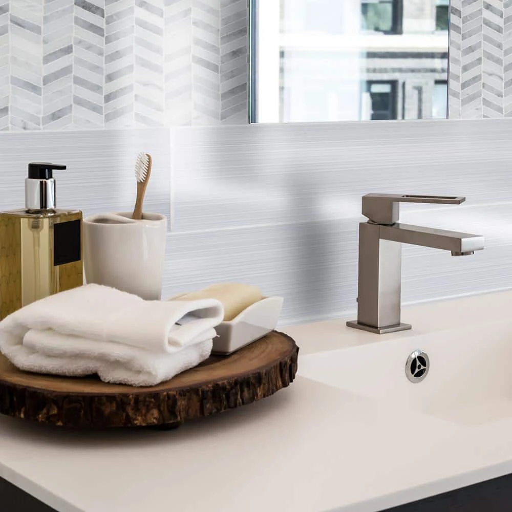 Lakeview White 12.125 in. x 12 in. Chevron Polished Marble Wall and Floor Mosaic Tile (10.10 sq. ft./Case) by Jeffrey Court - Image 2