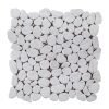 Winter Court White 11.5 in. x 11.5 in. Pebble Honed Marble Wall and Floor Mosaic Tile (9.18 sq. ft./Case) by Jeffrey Court
