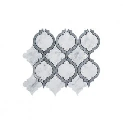 Casablanco White 10.75 in. x 9.5 in. Arabesque Polished Marble Wall and Floor Mosaic Tile (7.09 sq. ft./Case) by Jeffrey Court