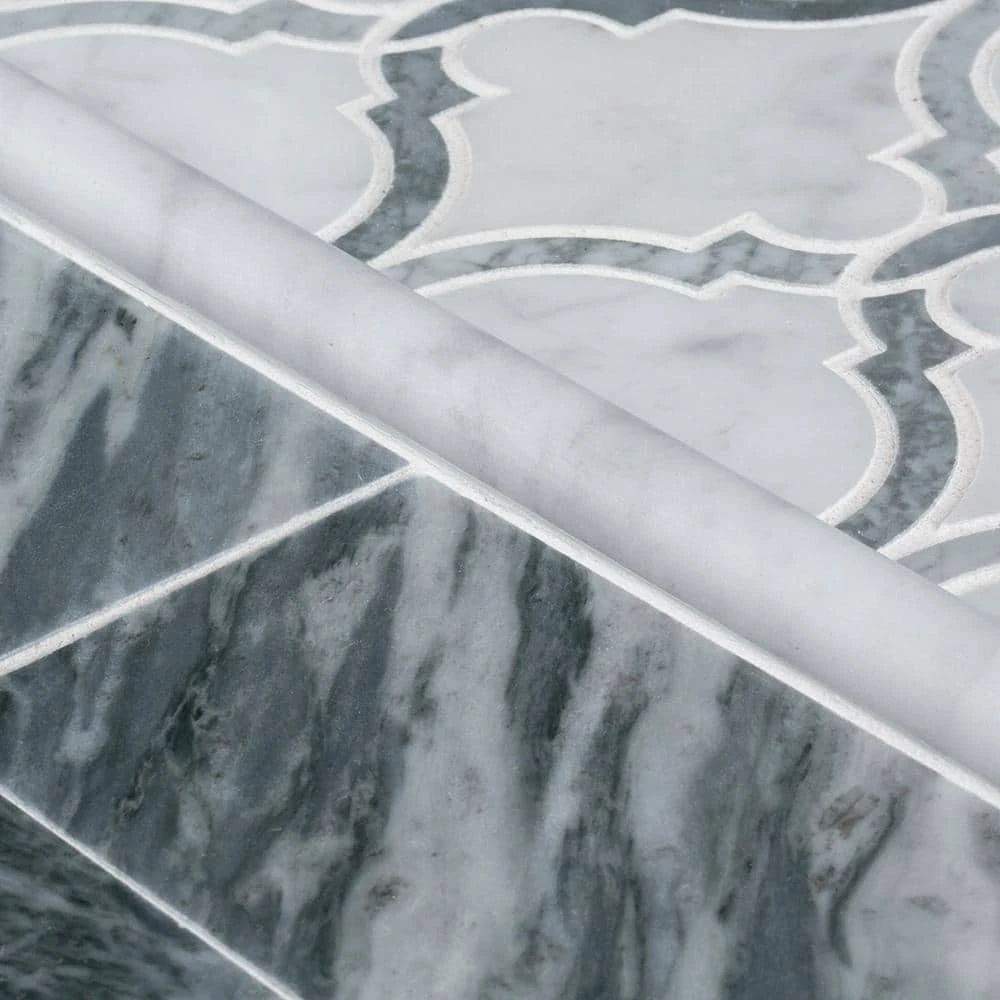 Casablanco White 10.75 in. x 9.5 in. Arabesque Polished Marble Wall and Floor Mosaic Tile (7.09 sq. ft./Case) by Jeffrey Court - Image 4