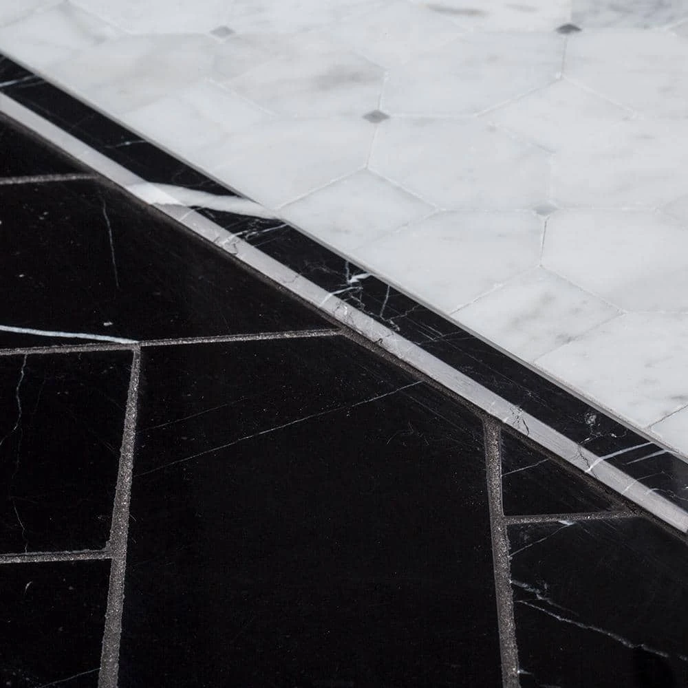 Hillcrest White 9.875 in. x 9.875 in. Geometric Marble Wall and Floor Mosaic Tile (6.77 sq. ft./Case) by Jeffrey Court - Image 4