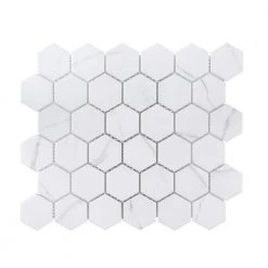 Whisper Valley White 11 in. x 12.625 in. Hexagon Matte Porcelain Wall and Floor Mosaic Tile (0.964 sq. ft./Each) by Jeffrey Court