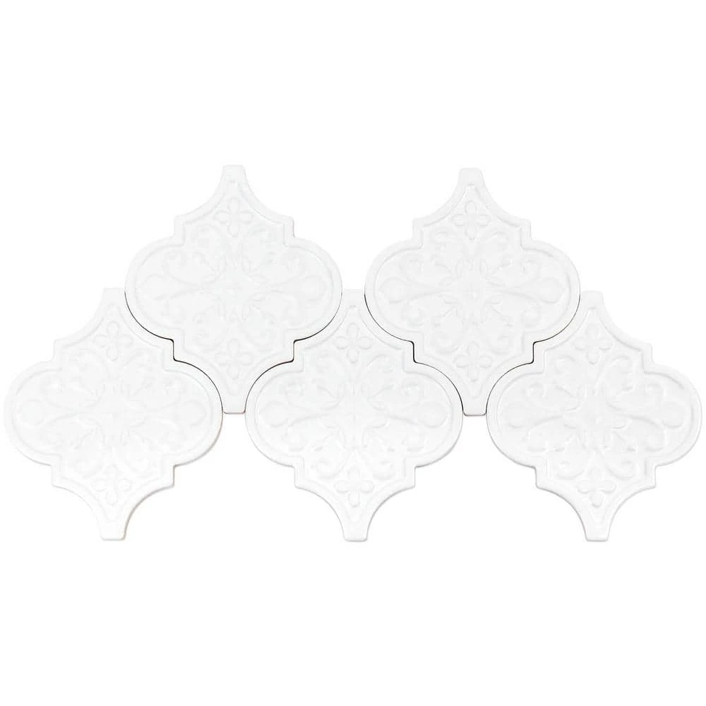Vintage Florid Lantern White 6-1/4 in. x 7-1/4 in. Ceramic Wall Tile (30-Pieces 4.8 sq. ft. / Box) by Ivy Hill Tile - Image 3