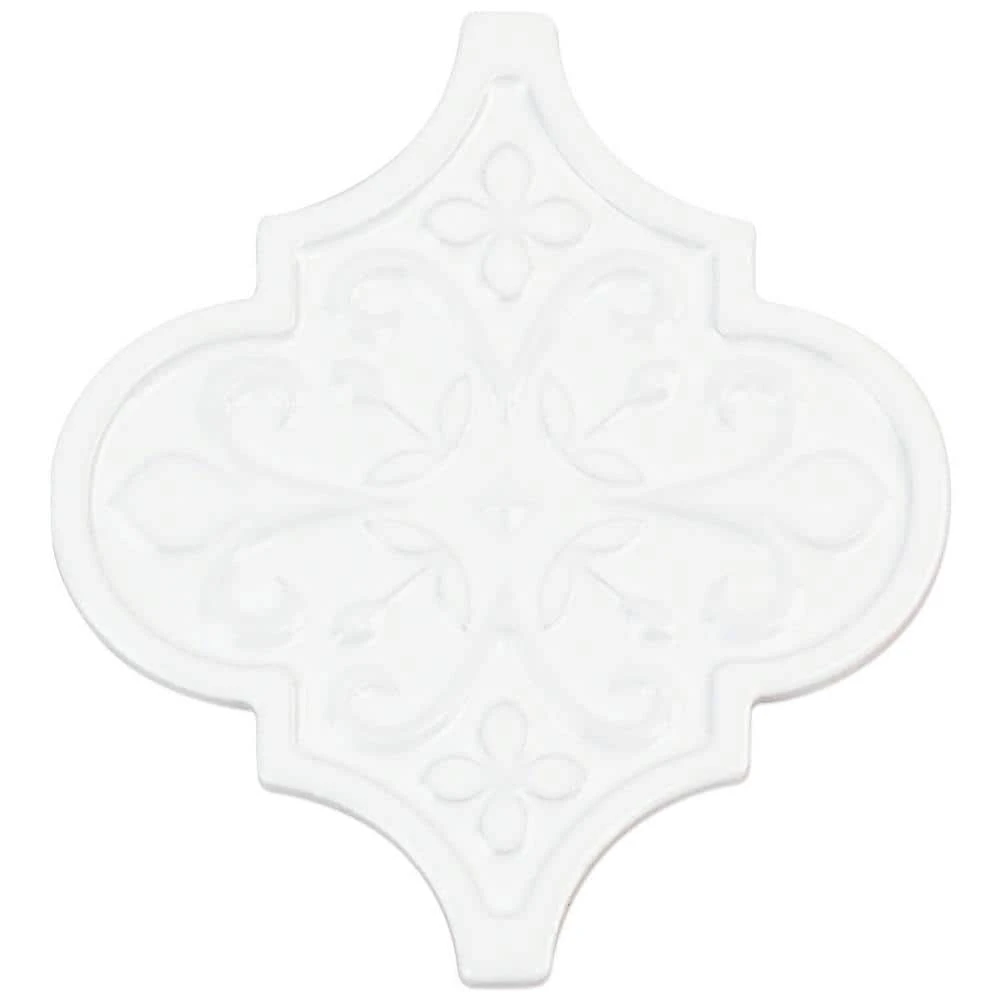 Vintage Florid Lantern White 6-1/4 in. x 7-1/4 in. Ceramic Wall Tile (30-Pieces 4.8 sq. ft. / Box) by Ivy Hill Tile - Image 4