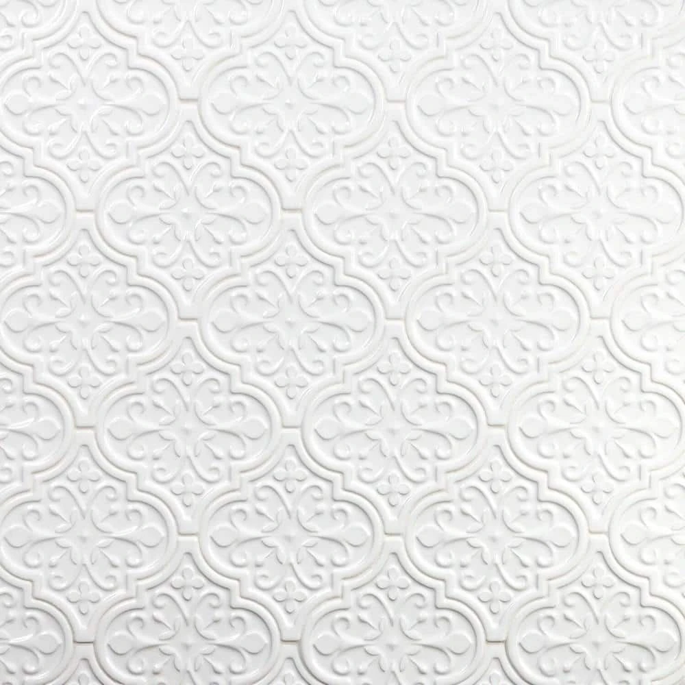 Vintage Florid Lantern White 6-1/4 in. x 7-1/4 in. Ceramic Wall Tile (30-Pieces 4.8 sq. ft. / Box) by Ivy Hill Tile - Image 6